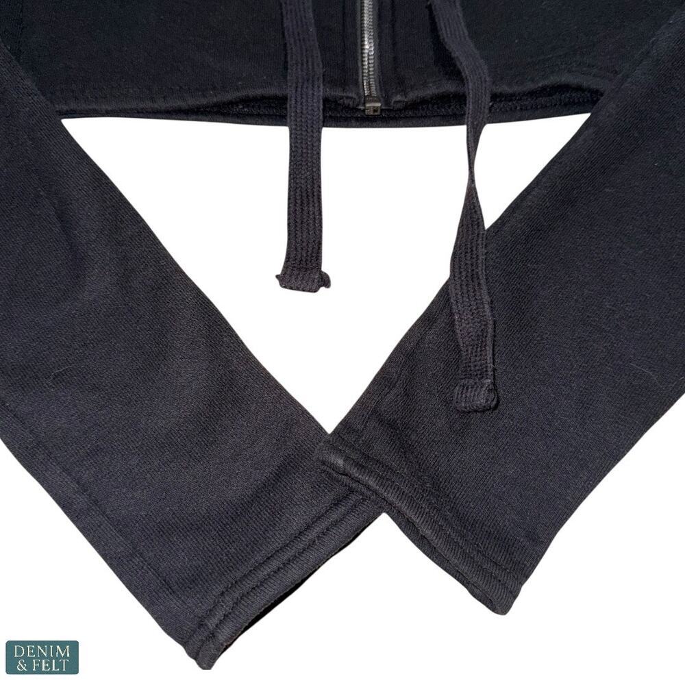 Alo Yoga Cropped Gym Zip-Up Hoodie Black Womens XS Thumbholes Long Sleeve Jacket - Picture 12 of 14